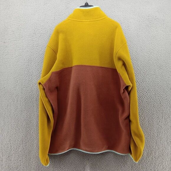 Patagonia Jacket Mens XXL Sisu Brown Mustard Color Block Fleece Snap T Synchilla - Picture 9 of 10